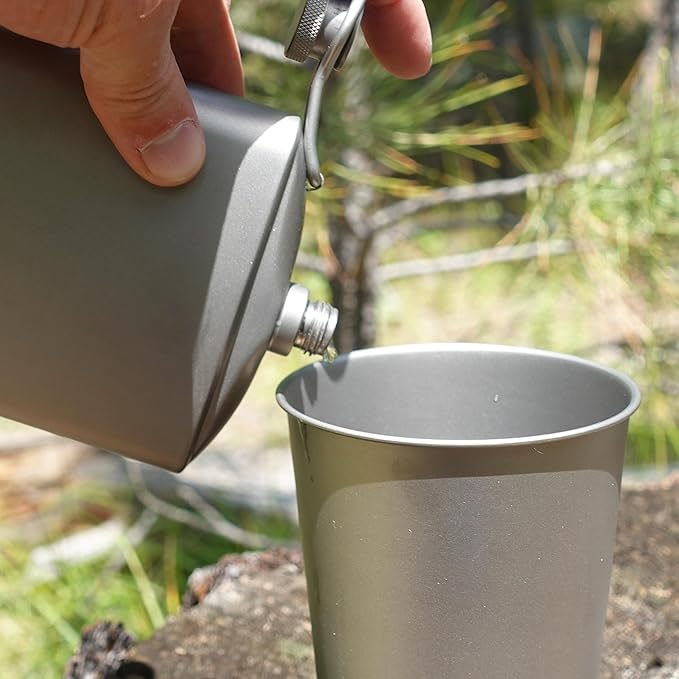 Kuvik Titanium Cup 500ml (16.9 oz) - Ultralight and Compact Cup for Backpacking, Camping, and Home