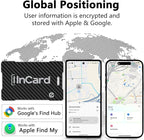 Wallet Tracker (Both iOS and Android) IP68 Bluetooth Smart Finder Card GPS Tracker for Bags Passport Works with Apple Find My (Apple MFi Certified) & Google Find My Device - Wireless Charging
