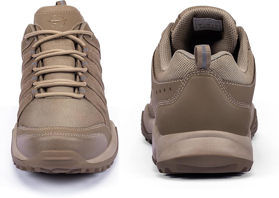 Grand Attack Men's Waterproof Hiking Shoes Lightweight Approach Trekking Comfortable Backpacking Boots Non Slip Work Shoes Outdoor Camping Travel Sneakers