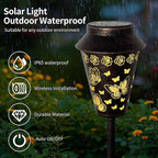 Solar Pathway Lights Outdoor Waterproof, Metal Copper Butterfly Solar Lantern for Yard, Garden, Walkway, Patio Decor and More, Ideal Landscape Lighting Gift for Women, Mom, Grandma
