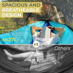 Miztli Camping Hammock -Portable Hammock w/Spacious Net & Tree Straps w/Adjustable Loops, Double and Single Hammock for Outdoor, Indoor, Hiking and Travel