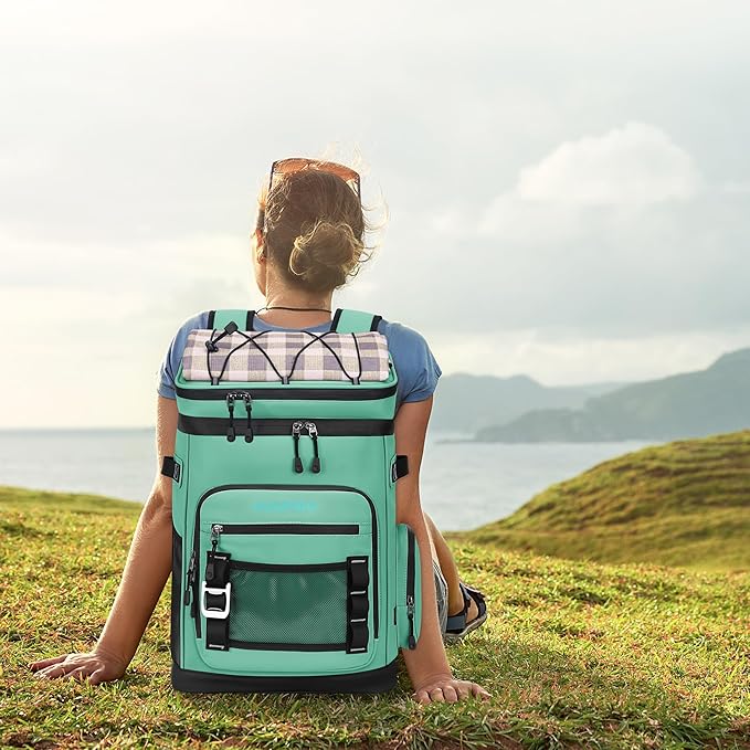 Large Waterproof Insulated Cooler Backpack for Men & Women, Leak Proof Cooler Backpack for Camping, Beach, Fishing, Picnic, Travel, Outdoor, 30L, 48Cans