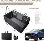 XL Truck Back Seat Extender for Dogs, Hard Bottom Dog Car Seat Cover for Back Seat, Heavy Duty Dog Hammock for Aggressive Chewers, Waterproof Pet Seat Covers for Trucks, F150, Ram1500, Large SUV