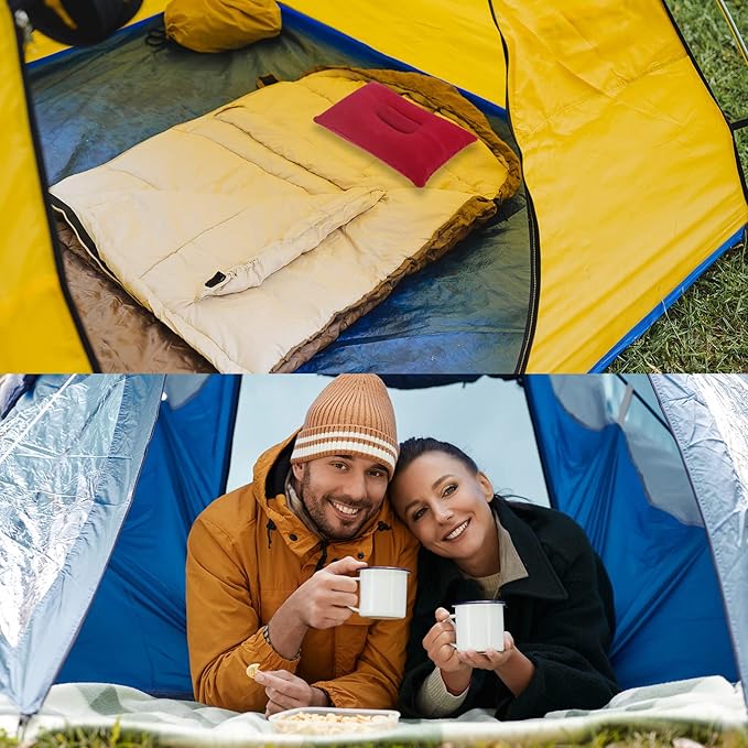 PATIKIL Inflatable Pillow, 2 Pack Squared Ultralight Camping Travel Pillow Desk Rest Neck Support for Hiking Backpacking Office, Blue