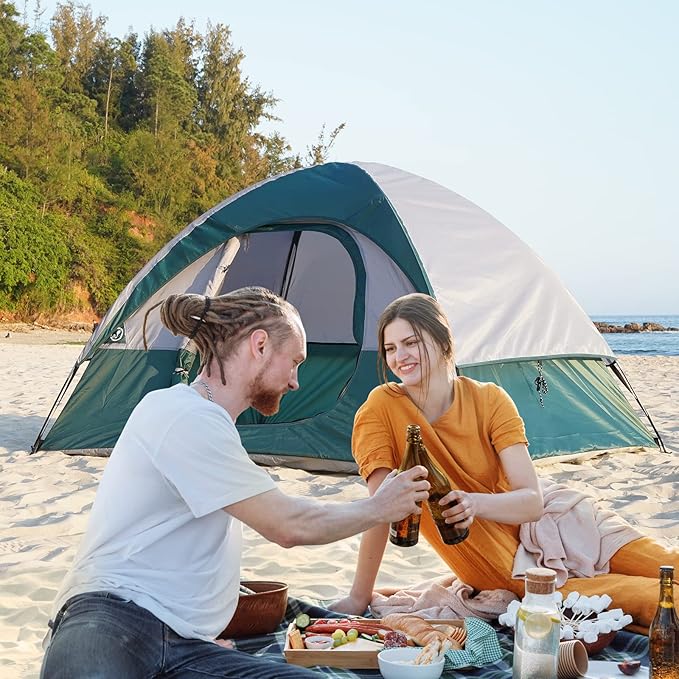 Camping Tent 2 Person, Waterproof Windproof Tent with Rainfly Easy Set up-Portable Dome Tents for Camping…