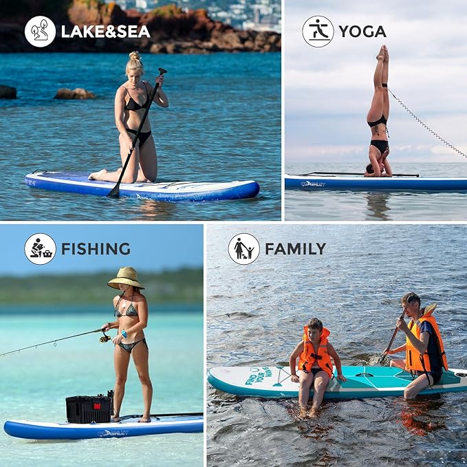 Quashley Inflatable Stand Up Paddle Board,10-11ft Inflatable Paddleboards 32/34 Inch Wide,All Around SUP for Beginners with Lightweight Paddle,Hand Pump,Backpack,Leash,Durable & Portable iSUP Board