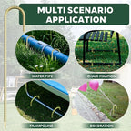 20 Pieces 12 Inch Long 1/4In Diameter Heavy Duty J Hooks,Heavy Duty Rebar Metal Fence Ground Garden Tent Stakes,Ground Spikes Anchors for Fencing,Outdoor Chicken Wire Trellis Stakes,Anti-Rust Golden