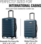 Samsonite Omni 2 Global Carry-On Spinner Luggage - Compact Size For International Travel - Airline-Approved - Features Expandable Polycarbonate Shell, 360° Wheels, USB Power Hub - Lagoon Blue