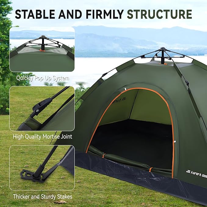 1/2/3/4 Person Tents Waterproof&Windproof Family Tents Camping-Tent,Lightweight Portable Pop Up Tent for Camping,Hiking,Mountaineering or Beach Easy to Set Up Adventures Carry Bag