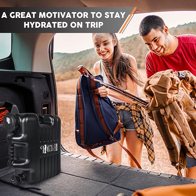 5 Gallon Water Jug, Camping Water Container BPA Free Water Storage with Spigot No Leakage Portable Emergency Water Tank for Outdoor Hiking Camping Picnic Supplies Black