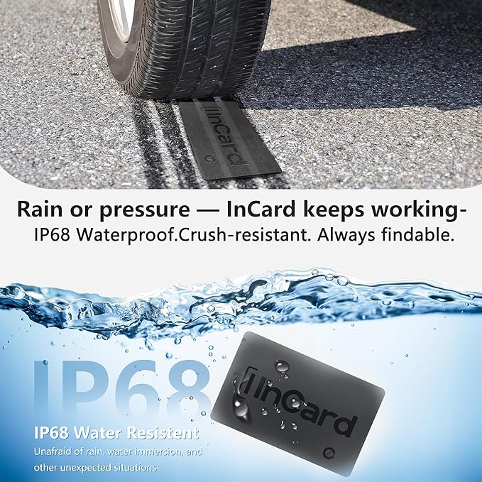 Wallet Tracker (Both iOS and Android) IP68 Bluetooth Smart Finder Card GPS Tracker for Bags Passport Works with Apple Find My (Apple MFi Certified) & Google Find My Device - Over 5 Year Battery Life