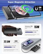 Kesguar Magnetic Portable Charger, 10000mAh 22.5W PD Super Fast Charging Wireless Power Bank. Ultra-Strong Magnet, USB C in&Out Battery Pack for Magsafe, iPhone 17/16/15/13/12 Pro Series