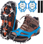 WIN.MAX Crampons for Shoes, Traction Cleats Ice Snow Grips with 19 Stainless Steel Spikes, Shoe Talons Anti - Slip Boots Spikes for Walking, Jogging, Climbing and Hiking