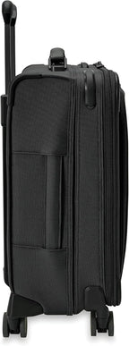 Briggs & Riley Global 21" Carry On Expandable Spinner - Luggage for International Travel, Suitcases with Wheels, Softside Rolling Bag for Men & Women, Self-Repairing Zipper- Baseline Collection, Black