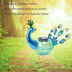 Solar Lantern Outdoor Decorative Waterproof LED Solar Lights Peacock Tabletop Lamp for Outdoor Patio Garden