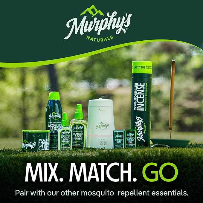 Murphy's Naturals Mosquito & Tick Bug Repellent Spray, Oil of Lemon Eucalyptus for Skin + Outdoor Gear, 4 Ounce Pump, 2-Pack