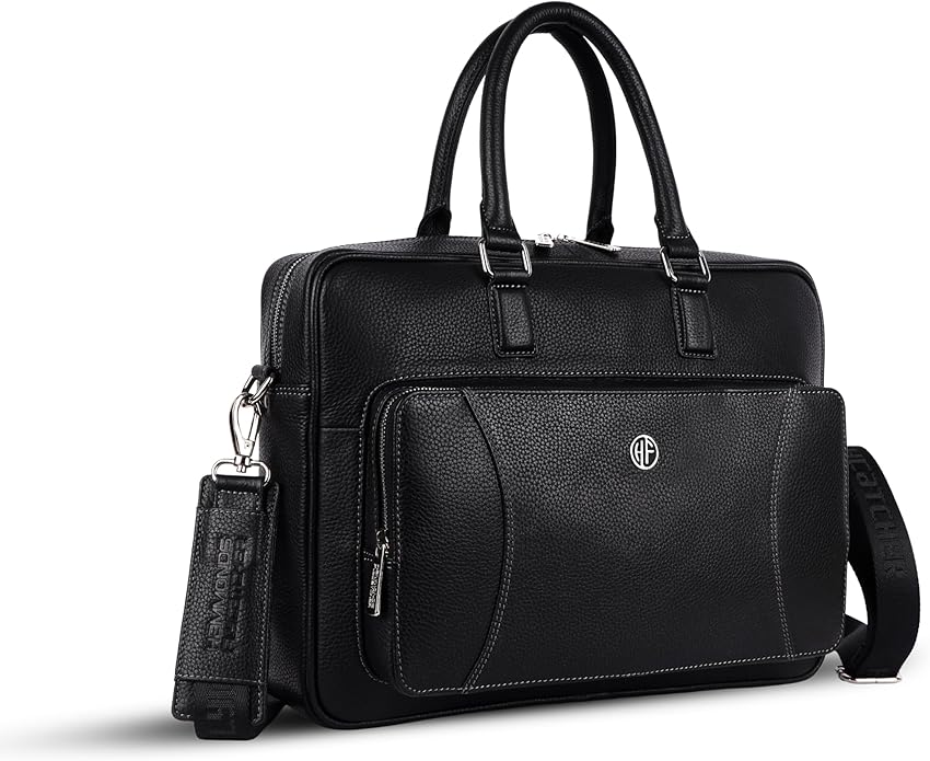 HAMMONDS FLYCATCHER Genuine Leather Laptop Bag for Men, Padded 15.6" Laptop Sleeve, Leather Messenger Bag for Men Briefcases