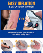 Ultralight Inflatable Camping Pillow for Sleeping – Soft Velvet Cover, Compact & Portable, Ergonomic Neck Support, Machine Washable Air Pillow, Perfect for Travel, Hiking, Backpacking – Pink