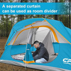 CAMPROS CP Tent 8 Person Camping Tents, Waterproof Windproof Family Tent with Top Rainfly, Large Mesh Windows, Double Layer, Easy Set Up, Portable with Carry Bag, for All Seasons