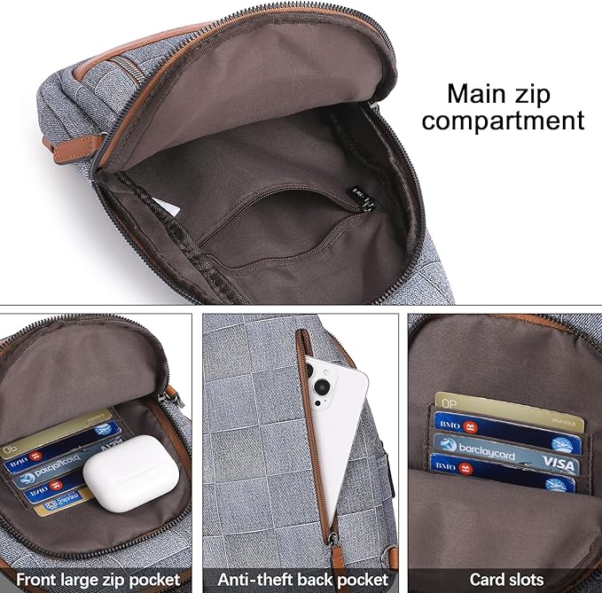 CLUCI Crossbody Bags for Women Men,Leather Sling Bag Cross Body Backpack for Woman Gifts for Women Birthday Unique