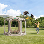 Screen Tent Pop-Up, Portable Tent Canopy with Mesh Mosquito Net, Screen House Room Canopy Shade Screen Houese 10x 10 FT with Carry Bag for Patio, Backyard, Sports & Outdoors Activities, Beige