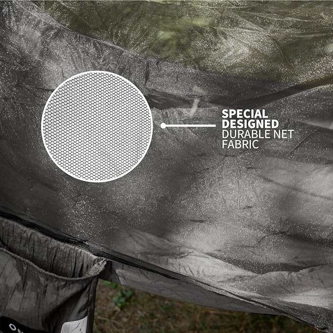 Hammock with Mosquito Net - Lightweight, Portable, 1 Person Hammock - for Camping, Hiking, Backpacking, Travel, a Festival, or The Beach