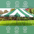 Party Tents Direct 20'x30' Weekender Canopy Pole Tent - Easy Up Canopy Tent with 120 Person Capacity - Outdoor Canopies for Parties, Weddings, & Events (Green/White Top)