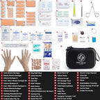 Premium First Aid Kit, 320 Piece Waterproof Hard Shell Eva First Aid Kit for Home, Camping, Cars, Hiking, Travel, Businesses & Outdoor Emergencies - Emergency Medical Kits (Black)