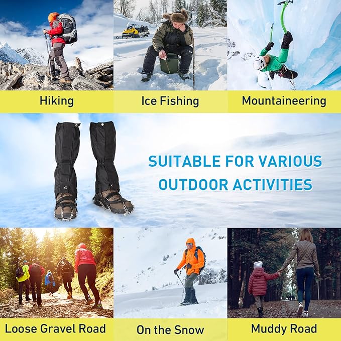 Gaiters for Hiking – Waterproof and Breathable Leg Gaiters for Women and Men Boots, Adjustable Lightweight Shoes Gaiters for Hunting, Hiking, Mountaineering, Snow Gaiters for Hiking Boots