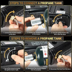 Propane or Butane Stove Dual Fuel Stove Portable Camping Stove with Carrying Case&Windblocker, 10,000 BTU Butane Propane Stove, Automatic Ignition for Emergency Preparedness Kit (Fuel Not Included)