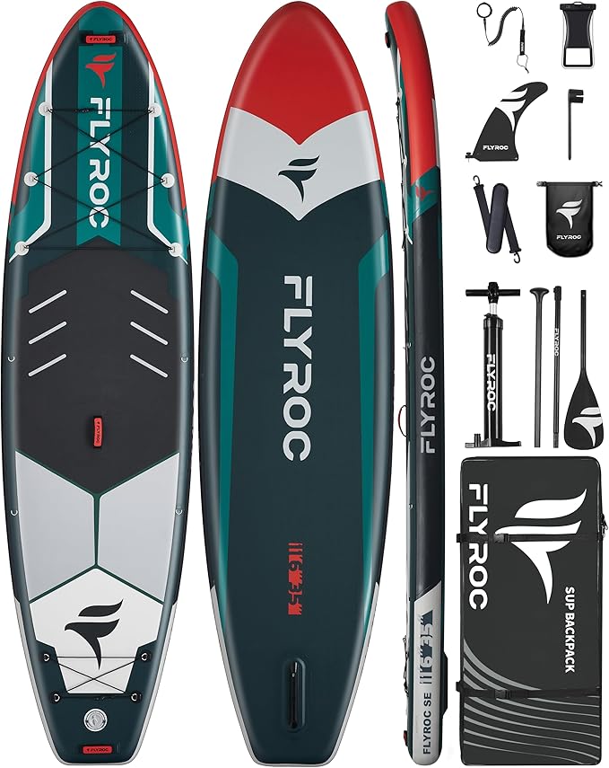 11'6x35'' Extra Wide Inflatable Paddle Board, 450lb Capacity Stand Up Paddle Board for Adults (x3), Stable Inflatable SUP, All Skill Levels, 3 Handles, 100L Backpack, 3PCS Paddle, 5L Dry Bag