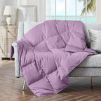 puredown® Soft Feather Down Throw Blanket Lightweight Packable Couch Throw for Indoor and Outdoor Use, 50"X70",Lavender