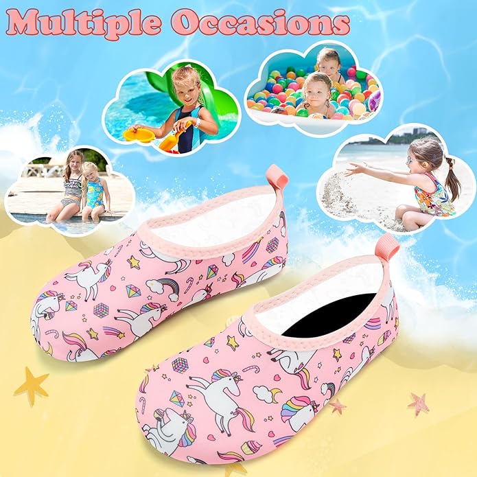 Deevike Kids Water Shoes Boys Grils Barefoot Quick Dry Aqua Socks Beach Shoes for Toddler Sports Swim Surf Outdoor Walking