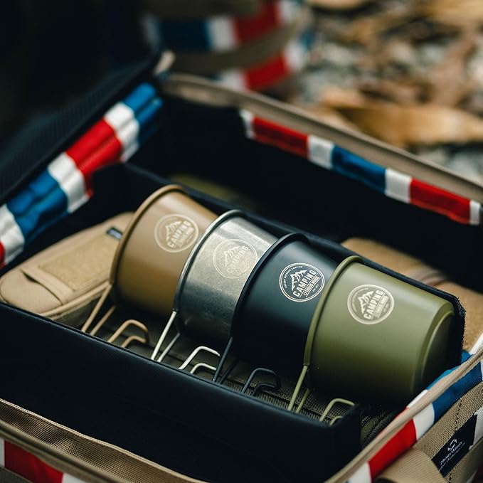 2pcs Stainless Steel Camping Sierra Cup 350ml, Olive-green