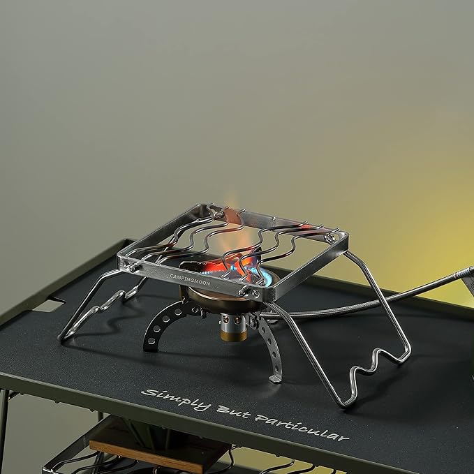 CAMPINGMOON Portable Folding Camping Campfire Grill over Fire Split Stoves 304 Stainless Steel (7’’L (MS-1001))