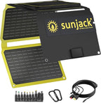 SunJack – 40 Watt Foldable Solar Panel, ETFE Waterproof Portable Solar Panel with Kickstands, USB-C PD30W, USB-A QC3.0, DC Output, Solar Panels for Camping, Hiking, Emergency Power