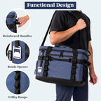 OPUX Cooler Bag, 48 Cans Insulated Soft Collapsible Portable Cooler, Soft Sided Leakproof Cooler for Beach Camping with Shoulder Strap, Ice Chest for Travel Road Trip Picnic, Navy Blue