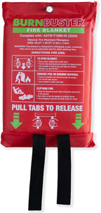 Emergency Fire Blanket - ASTM Certified Fire Suppression Blanket for Home, Kitchen, Grill, Camping, Car & More - 40" x 40" Flame Retardant Fabric, No Mess, Easy Deployment