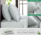 Full Sheets by Pure Bamboo, Genuine 100% Organic Viscose Derived from Bamboo Bed Sheet Set, Luxuriously Soft & Cooling, Double Stitching, Lifetime Quality Promise (Full, Sea Glass)