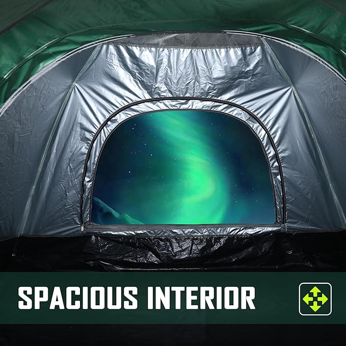 1-2 Person Instant Pop Up Tent, Quick Setup Lightweight Camping Tent for Solo or Duo, Waterproof Windproof Dome Tent for Hiking, Backpacking, Beach, Festival with Carry Bag