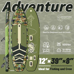 Adventure 12’×35"/39" Extra Wide Paddle Board, One-Stop Premium SUP Board Accessories, Tailored 5 Fins, Stable Inflatable Stand Up Paddle Boards for Youth/Adults of All Skill Levels
