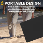 BTEXPERT Set of 2, Fold-in-Half Folding Utility Table 6 Feet 72"x 29.5" Lightweight Portable Carrying Handle Indoor Outdoor Picnic Camping Office Home Party Wedding Event Easy to Clean Store Black