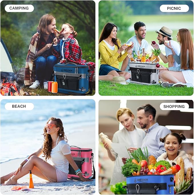 Dreizack Kayak Cooler Behind Seat, Waterproof Cooler for Kayaking,Paddle Board Cooler Compatible with Lawn-Chair Seat Kayak Accessories Cooler Bag Kayak Cooler Tow Behind for Camping Fishing