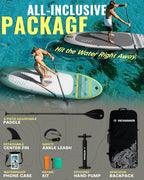 HEYBOARD Inflatable Stand Up Paddle Board 10'6"×32"×6" Standup Paddleboard with Premium SUP Accessories & Backpack, Non-Slip Deck, Waterproof Bag, Leash, Paddle, Hand Pump