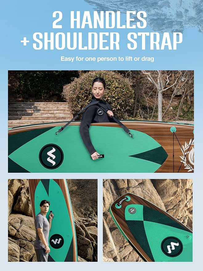 11'6"x35" Extra Wide Stand Up Paddle Board Inflatable for All Levels, 430LBS Capacity SUP Paddleboard with Complete Accessories, Double Acton Pump, Blow Up Paddle Board for Family