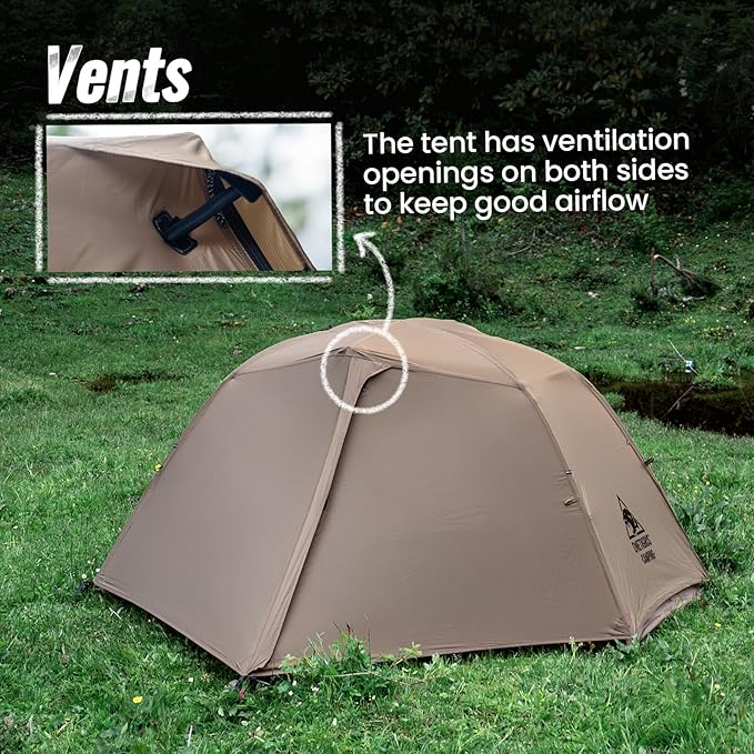 OneTigris COSMITTO 2 Person Backpacking Tent Shelter- Free Standing Lightweight Waterproof 3 Season Camping Tent for Outdoor Hiking Mountaineering