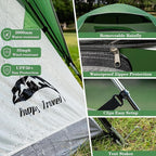 Happy Travel Camping Tent, 4/6 Person Dome Tents for Camping with Rainfly, Waterproof Clip Easy Setup Portable Family Tent with Mesh Windows, 20% More Headroom Backpacking Tents for Camping & Hiking