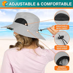 SUN CUBE Wide Brim Sun Hat Men Women, Fishing Hats Sun UV Protection, Mens Hiking Bucket Hat Safari Beach Boonie, UPF 50+