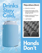 PartyPrints 1000 Pack Placid Blue Blank Can Cooler Sleeves, Customizable Bulk Sublimation Can Coolers, Extra-Thick Collapsible Drink Insulator Sleeve, Beer Can Coolers for Party Beverages