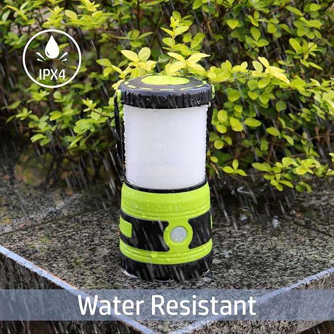 LED Camping lamp Super Bright 1500 lumens 4 Light Modes Dimmable searchlight Battery-Powered Emergency lamp Suitable for Night Hiking Tent Lighting Emergencies Power outages (Green X2)